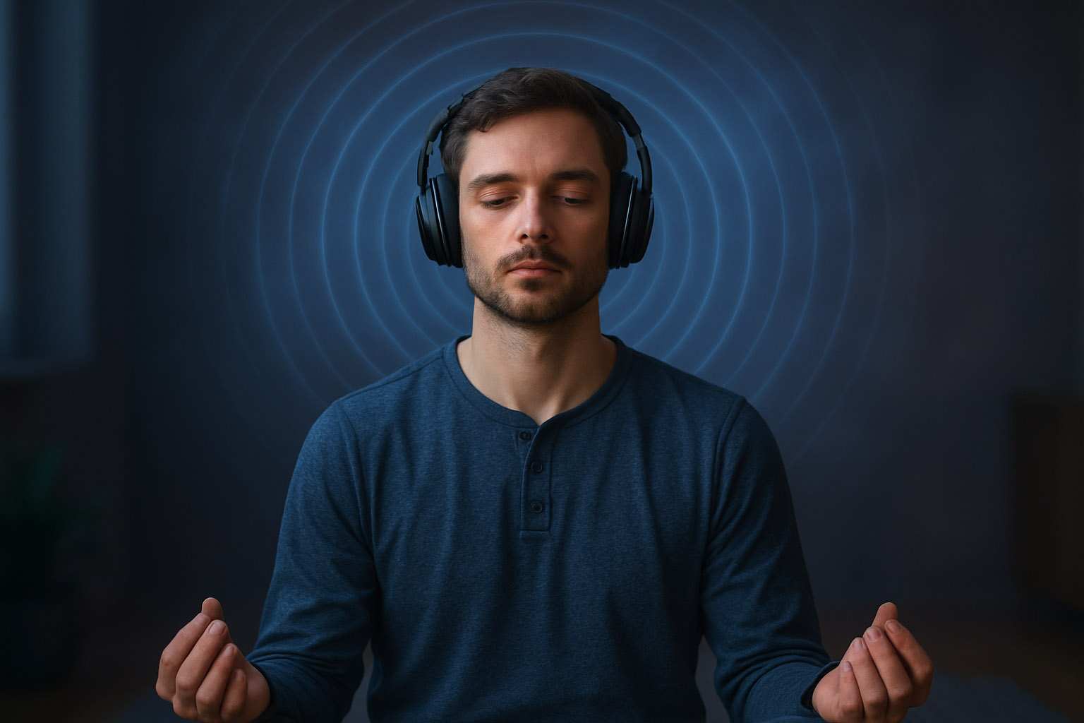 hypno meditation homme casque audio interieur